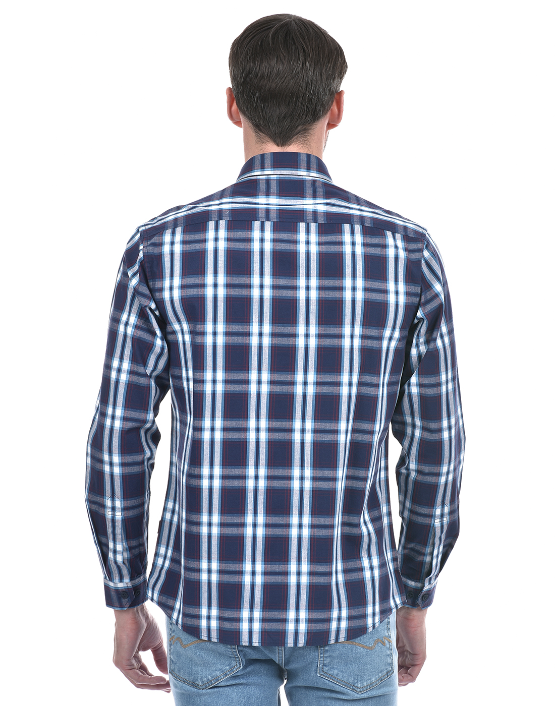 Numero Uno Men Checkered Dark Blue Shirt